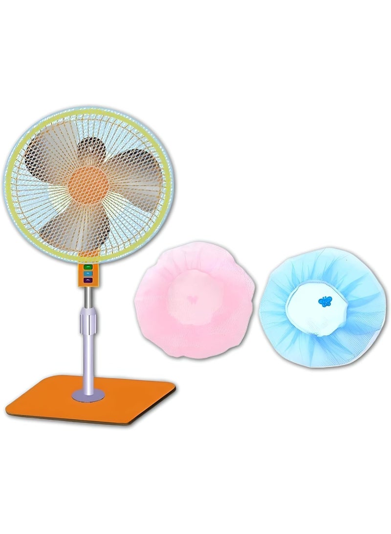 غطاء مروحة أمان قابل للتعديل للأطفال - واقي شبكي مزود بمشبك أمان لمراوح الطاولة والأرضية الكهربائية - تصميم كرتوني، مصنوع من مادة قابلة للغسل ومقاومة للغبار - شكل عشوائي - Image 1